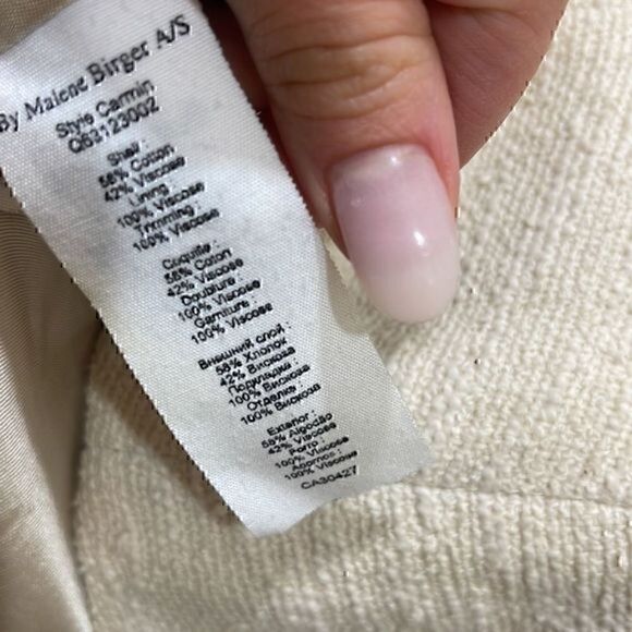 By  Marlene  Birger  Carnen Cream Blouse Size 34 - Picture 3 of 6